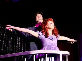 Tyler Pinset, left, and Jamie Hudson in Titanical: The Musical, at The Spotlight Cabaret through Dec. 31.