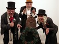 From left, Paul Morgan Donald, Dana Andersen and Davina Stewart star in It's A Wonderful Christmas Carol: A Panto Radio Play - photographer Trevor Cousineau