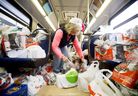 Edmonton Transit Service operator Sherry Hirsch participates in the Stuff A Bus campaign outside of Edmonton Save-On-Foods locations in 2017. ETS has been running food and cash drives for her 28 years to help Edmonton Food Bank, starting November 23rd. February 27, 2022.