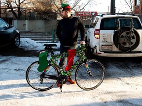 Weather in Edmonton: Warm today with a chance of rain 2 Corey Conroy with Do North Events walks to a corporate Christmas photo shoot, in Edmonton on Wednesday November 23, 2022. Do North Events is a triathlon events company.