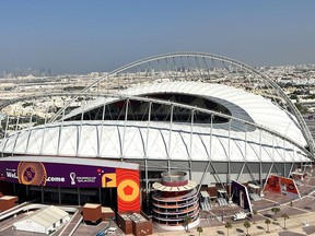 A view shows the Khalifa International Stadium in Doha on October 29, 2022, ahead of the Qatar 2022 FIFA World Cup football tournament.