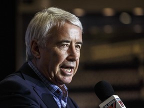 CEO and Vice-Chair, Oilers Entertainment Group, Bob Nicholson makes an announcement in Edmonton, Alta., on Wednesday January 23, 2019.