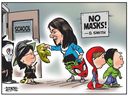 Premier Danielle Smith says no masks allowed in Alberta schools.