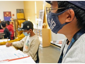 Students are pictured at Svend Hansen School in Edmonton on Oct. 19, 2022.