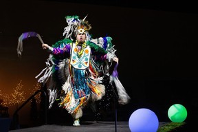 Warmly applauded at the Festival of Trees fundraiser at the Edmonton Convention Centre last week was traditional hoop dancer James Jones, known to many by his stage name of "Notorious Cree." He has performed around the world and is ranked among the world's top five hoop dancers. Supplied by Amanda Gallant/Shane Geary.
