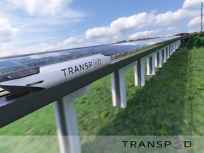The TransPod hyperloop system aims to move passengers between the cities at speeds up to 1,000km/h. SUPPLIED