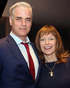 Canadian screen and stage actor Paul Gross and his wife.  If you don't know who it is, the Encyclopedia of Canadian Theater will tell you.