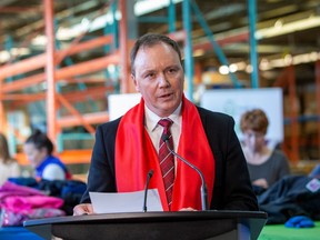 United Way of the Alberta Capital Region's president and CEO Rob Yager, speaks at the launch of the winter fundraising campaign on Friday, Nov. 18, 2022, in Edmonton.