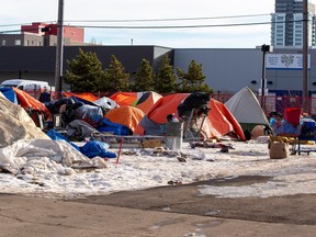 A homeless encampment taken on Sunday, Nov. 20, 2022  in Edmonton.
