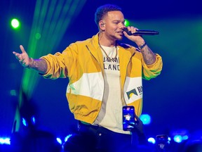 Kane Brown performs at Rogers Place on Sunday, Dec. 18, 2022.