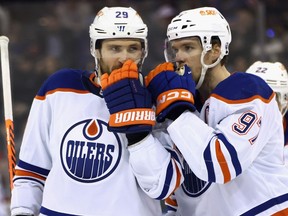 Edmonton Oilers superstars Leon Draisaitl and Connor McDavid.