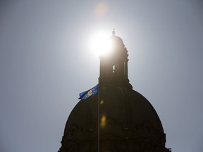 The dome of the Alberta legislature building in Edmonton on Feb. 22, 2018.