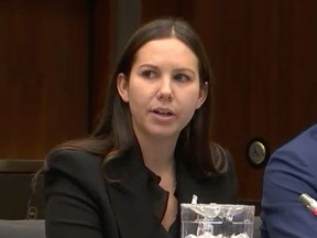 Bloc Quebecois MP Kristina Michaud speaks at the House of Commons public safety committee on December 6, 2022: "It would be helpful to move the process forward if we had answers to our questions."
