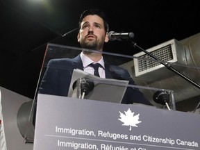 Immigration, Refugees and Citizenship Minister Sean Fraser speaks at a news conference in October 2022.