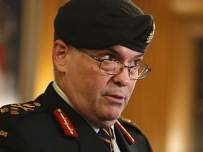 Newly appointed commander of the Canadian Army, Lieutenant-General Jocelyn (Joe) Paul speaks with reporters after a change of command ceremony in Ottawa, June 16, 2022.