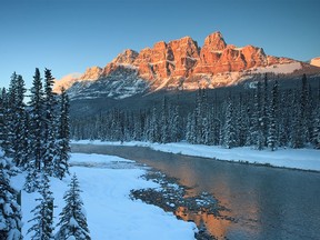 FILE PHOTO: Castle Mountain from the bridge over the Bow River. Castle Mountain is next to Protection Mountain.