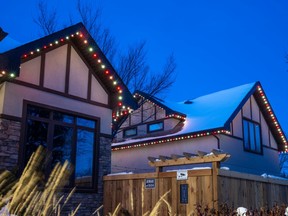 Grace Fleming had permanent lighting installed on her house. She can change them to suit her mood or season.