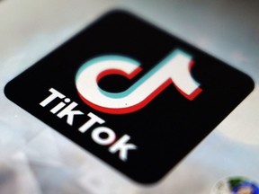 The TikTok app logo is pictured in Tokyo, Sept. 28, 2020.