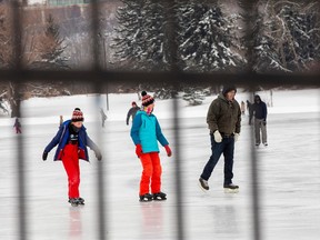Skaters at Hawrelak Park enjoy the warm weather on Monday, Dec. 26, 2022.