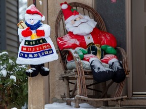Decorations on a front step of a home in Cloverdale count down the days o Christmas on Friday, Dec. 23, 2022 .   Greg Southam-Postmedia