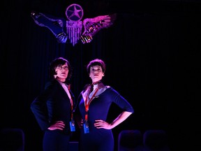 Linda Grass, left and Kristin Johnston in Northern Light Theatre's latest production, Enough, at Studio Theatre through Feb. 4.