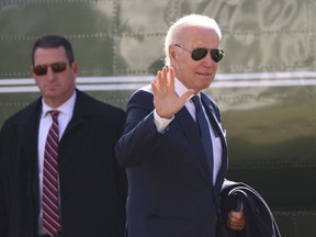 U.S. President Joe Biden arrives at the White House in Washington, U.S., January 16, 2023, as Republicans demand to see visitor logs from his home in Delaware.