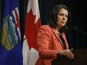 Alberta Premier Danielle Smith gives a government update in Calgary on Jan. 10, 2023.