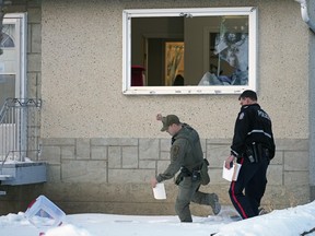 Police were investigating an incident at a residential home at 9612 160 St. in west Edmonton on Thursday, Jan. 19, 2023.