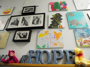 Childrens messages on the wall of the Sexual Assault Centre of Edmonton.   File photo.