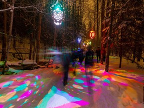 Les gens marchant dans Mill Creek Ravine au Flying Cano Volant Festival de l'année dernière.