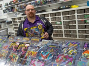 Brian Tews of Taps Games. His store in south Edmonton been hit twice by thieves targeting Pokemon cards.