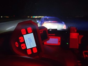 Fort Saskatchewan RCMP were on Highway 21 at Township Road 542 doing traffic enforcement with laser radar when they saw a northbound Honda travelling at a high speed. The Honda was going 185 km/hr and the driver was charged with being impaired.