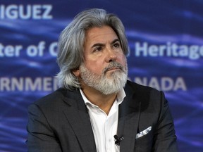 Federal Heritage Minister Pablo Rodriguez at the Canadian Media Producers Association Prime Time conference in Ottawa, February 2, 2023.