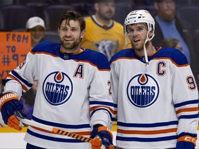 Leon Draisaitl, left, and Connor McDavid of the Edmonton Oilers.