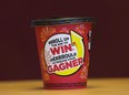 A Tim Hortons cup is shown in Toronto on Thursday, Feb. 3, 2017. Tim Hortons say a technical error caused some customers using the restaurant's app to receive an incorrect award message during the first day of its Roll Up To Win contest.
