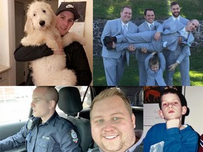 Photos of Travis Jordan, supplied by Brodie Sampson, longtime friend of the fallen Edmonton police constable who was killed in the line of duty on Mar. 16, 2023.