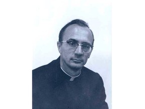 Retired priest Arthur Masse is seen in a handout image taken around the year 1972. A trial has begun for Masse, who is accused of an assault more than 50 years ago at the Fort Alexander Residential School. Masse is now 93 years old.