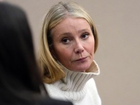 Gwyneth Paltrow looks on before leaving the courtroom in Park City, Utah, on Tuesday.