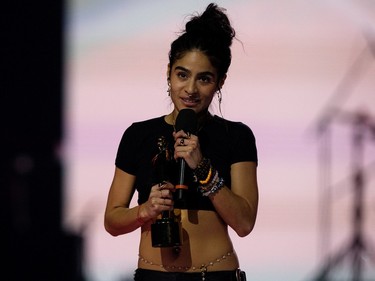 Contemporary R&B Recording of the Year winner
Jessie Reyez during the 2023 Juno Awards at Rogers Place in Edmonton, Monday March 13, 2023. Photo by David Bloom