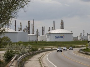 A Suncor oil refinery near Enbridge's Line 5 pipeline in Sarnia, Ont.