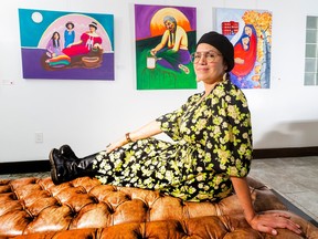 Cree artist Lana Whiskeyjack, at her studio Whiskeyjack Art House, has a new exhibit of work based the teachings of the 13 sacred moons opening at the Art Gallery of Alberta on April 7.