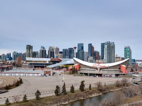 Scotiabank Saddledome and its surroundings was photographed on Tuesday, April 25.