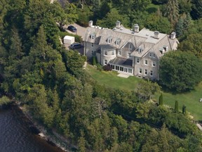 Prime Minister's residence at 24 Sussex Drive in Ottawa from a helicopter. Justin Trudeau said Wednesday that he opted to live at Rideau Cottage instead because of size and safety concerns.