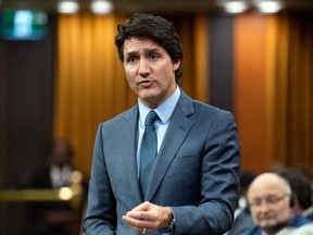 Prime Minister Justin Trudeau speaks during question period on Wednesday, April 19, 2023.