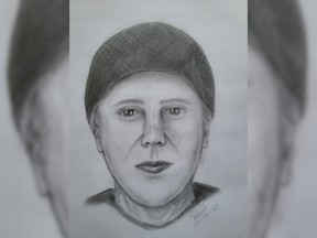 Leduc RCMP are searching for a man who allegedly performed an indecent act while driving a dirty black vehicle in the area of 45 Avenue and 51 Street in Leduc at around 10 a.m., April 1, 2023.