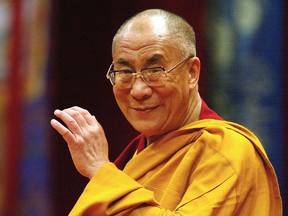Dalai Lama addresses a gathering on May 20, 2002 in Melbourne, Australia.