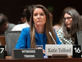 Katie Telford,  chief of staff to the Prime Minister, waits to appear as a witness at the Standing Committee on Procedure and House Affairs looking at foreign interference, Friday, April 14, 2023 in Ottawa.