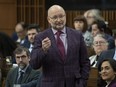 Minister of Justice and Attorney General of Canada David Lametti rises during Question Period, in Ottawa, Wednesday, March 29, 2023. Prime Minister Justin Trudeau is accusing Prairie premiers of distorting the words of his justice minister after comments David Lametti made at a meeting of Assembly of First Nations chiefs last week.