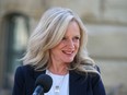 Alberta NDP leader Rachel Notley speaks in Calgary on Thursday, May 4, 2023.