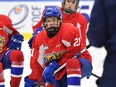 Joe Iginla works out with the Edmonton Oil Kings after being taken in the first round (12th overall) of the Western Hockey League Prospects Draft earlier this month.